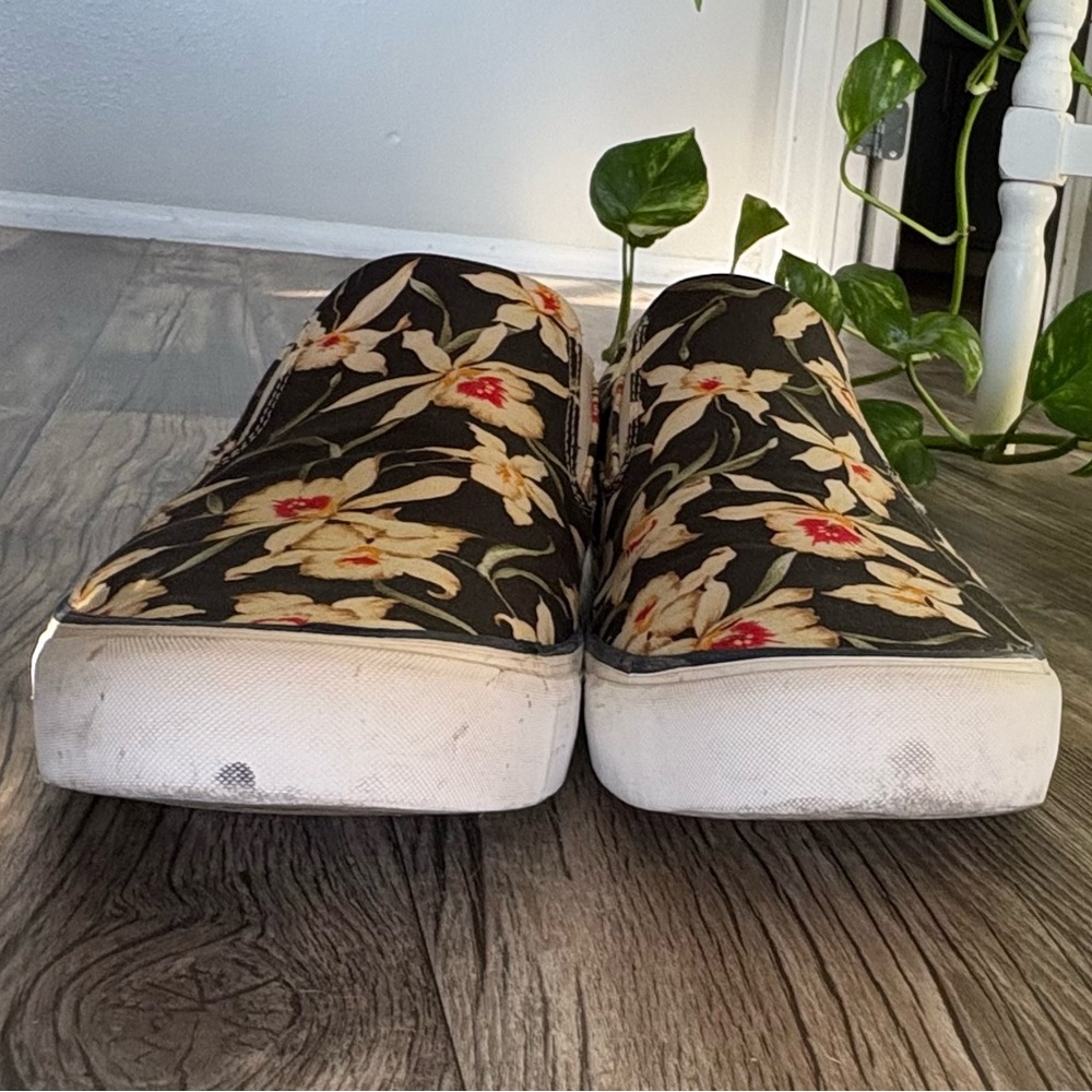 SeaVees Black Floral Slip-On Loafers - Picture 3 of 5